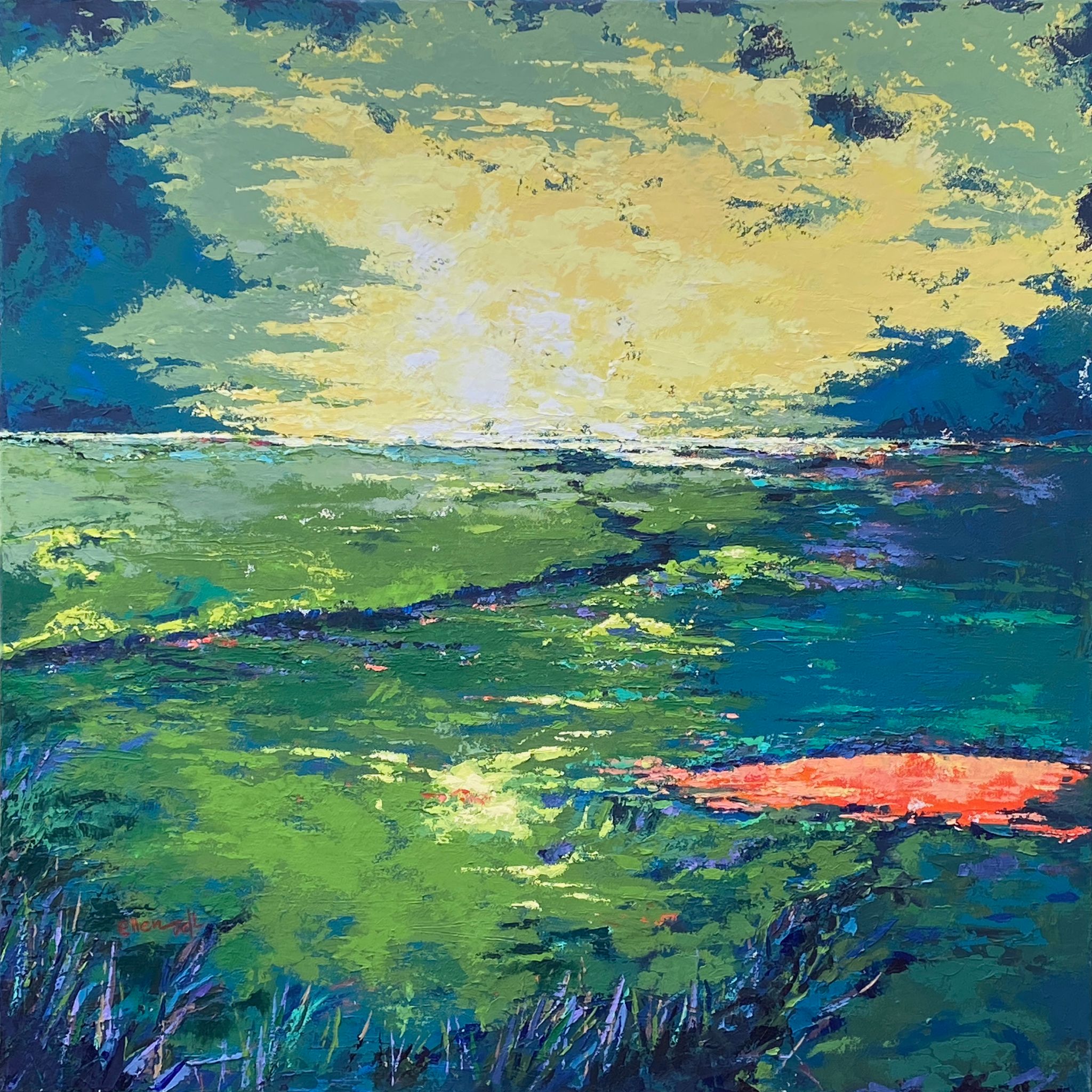 20 red lake acryl auf Leinwand 100x100 cm